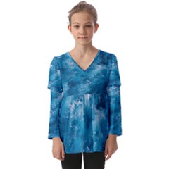 Blue Water Speech Therapy Kids  V Neck Casual Top by artworkshop