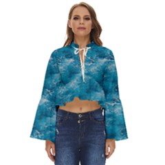 Blue Water Speech Therapy Boho Long Bell Sleeve Top