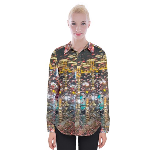 Water Droplets Womens Long Sleeve Shirt by artworkshop