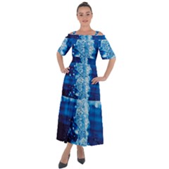 Water Blue Wallpaper Shoulder Straps Boho Maxi Dress  by artworkshop