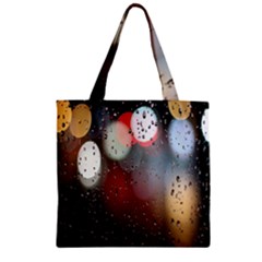 Rain On Window Zipper Grocery Tote Bag by artworkshop
