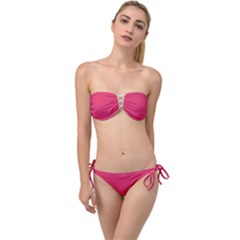 Cerise Pink	 - 	twist Bandeau Bikini Set by ColorfulSwimWear