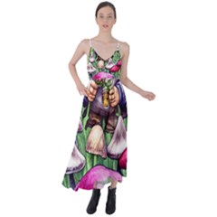Sacred Mushroom Wizard Glamour Tie Back Maxi Dress by GardenOfOphir