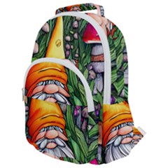 Magic Mushroom Charm Toadstool Glamour Rounded Multi Pocket Backpack by GardenOfOphir