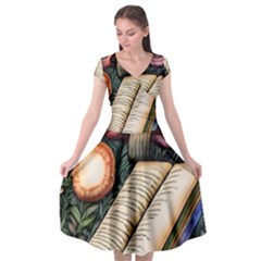 Conjure Mushroom Charm Spell Mojo Cap Sleeve Wrap Front Dress by GardenOfOphir