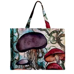 Shroom Magic Mushroom Charm Zipper Mini Tote Bag by GardenOfOphir