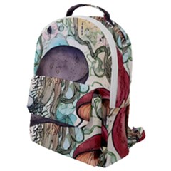 Shroom Magic Mushroom Charm Flap Pocket Backpack (small) by GardenOfOphir