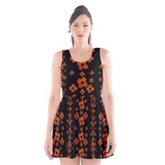 Oil Painted Bloom Brighten Up In The Night Scoop Neck Skater Dress by pepitasart