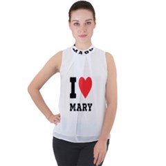 I Love Mary Mock Neck Chiffon Sleeveless Top by ilovewhateva