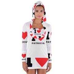 I Love Patricia Long Sleeve Hooded T-shirt by ilovewhateva