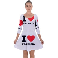 I Love Patricia Quarter Sleeve Skater Dress