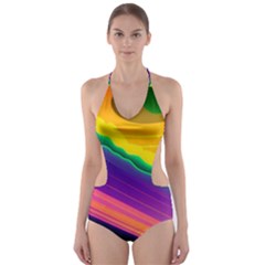 Jupiter Clouds Dan Mumford Stars Yellow Planets Cut-out One Piece Swimsuit by Ravend