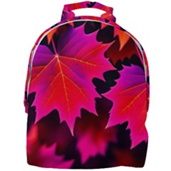 Leaves Purple Autumn Evening Sun Abstract Mini Full Print Backpack