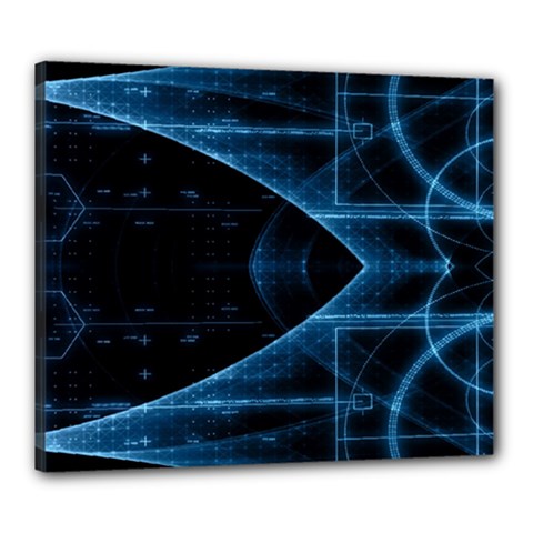 Technology Digital Business Polygon Geometric Canvas 24  X 20  (stretched) by Ravend