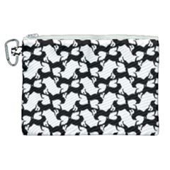 Playful Pups Black And White Pattern Canvas Cosmetic Bag (xl) by dflcprintsclothing