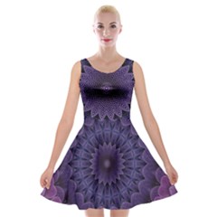 Shape Geometric Symmetrical Symmetry Velvet Skater Dress