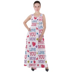 Love Mom Happy Mothers Day I Love Mom Graphic Empire Waist Velour Maxi Dress by Ravend