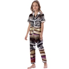 Conjurer s Toadstool Kids  Satin Short Sleeve Pajamas Set by GardenOfOphir
