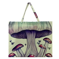Toadstool Charm For Necromancy And Wizardry Zipper Large Tote Bag by GardenOfOphir