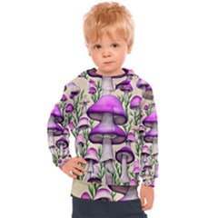 Black Magic Mushroom For Voodoo And Witchcraft Kids  Hooded Pullover by GardenOfOphir