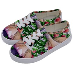 Conjuring Charm Of The Mushrooms Kids  Classic Low Top Sneakers by GardenOfOphir