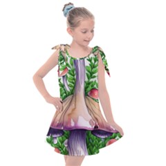 Conjuring Charm Of The Mushrooms Kids  Tie Up Tunic Dress by GardenOfOphir