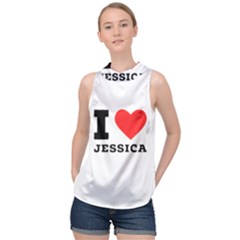 I Love Jessica High Neck Satin Top