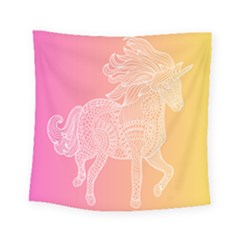 Unicorm Orange And Pink Square Tapestry (small) by lifestyleshopee