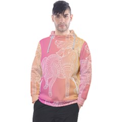 Unicorm Orange And Pink Men s Pullover Hoodie by lifestyleshopee