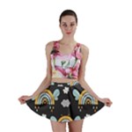Art Pattern Design Floral Wallpaper Background Mini Skirt