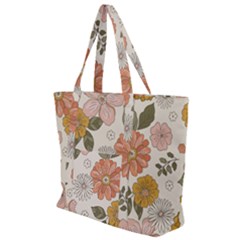 Flower Petals Plants Floral Print Pattern Design Zip Up Canvas Bag by Ravend