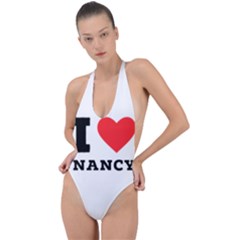 I Love Nancy Backless Halter One Piece Swimsuit