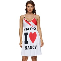 I Love Nancy V-neck Pocket Summer Dress 