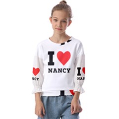 I Love Nancy Kids  Cuff Sleeve Top
