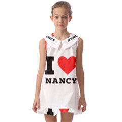 I Love Nancy Kids  Pilgrim Collar Ruffle Hem Dress