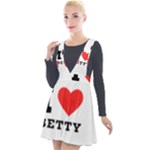 I love betty Plunge Pinafore Velour Dress