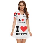 I love betty V-Neck High Waist Chiffon Mini Dress
