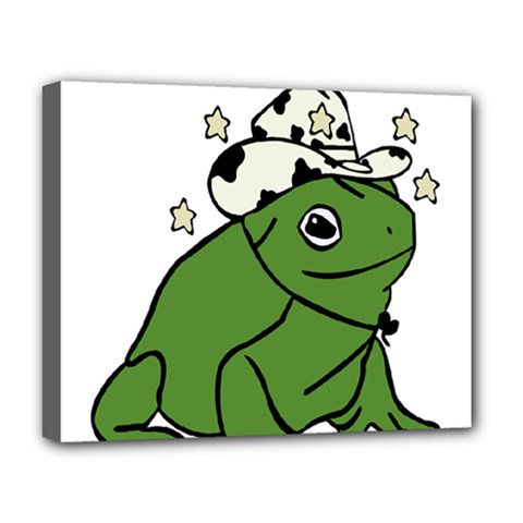 Frog With A Cowboy Hat Deluxe Canvas 20  X 16  (stretched) by Teevova