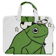 Frog With A Cowboy Hat Macbook Pro 13  Double Pocket Laptop Bag by Teevova