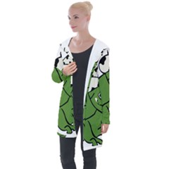 Frog With A Cowboy Hat Longline Hooded Cardigan by Teevova