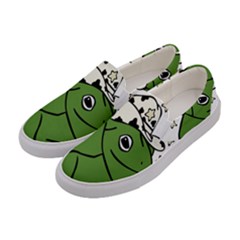 Frog With A Cowboy Hat Women s Canvas Slip Ons by Teevova