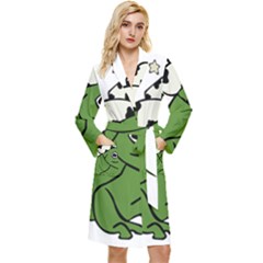 Frog With A Cowboy Hat Long Sleeve Velvet Robe by Teevova