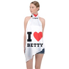 I Love Betty Halter Asymmetric Satin Top