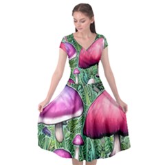 Conjuration Mushroom Cap Sleeve Wrap Front Dress by GardenOfOphir