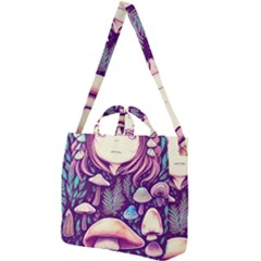 Fairy Mushroom Illustration Design Square Shoulder Tote Bag by GardenOfOphir