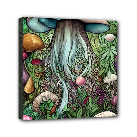 Craft Mushroom Mini Canvas 6  X 6  (stretched) by GardenOfOphir