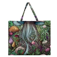 Craft Mushroom Zipper Large Tote Bag by GardenOfOphir