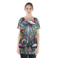Craft Mushroom Skirt Hem Sports Top by GardenOfOphir