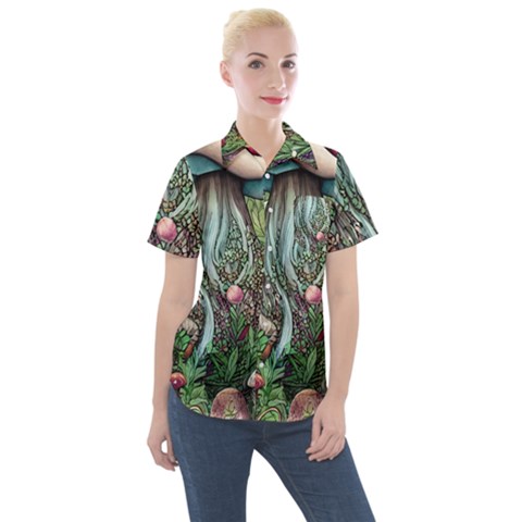 Craft Mushroom Women s Short Sleeve Pocket Shirt by GardenOfOphir