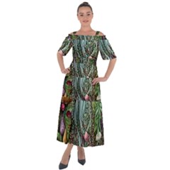 Craft Mushroom Shoulder Straps Boho Maxi Dress  by GardenOfOphir